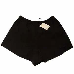 ZARA black linen like material shorts with faux button detail thumbnail 2