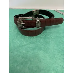 Ladies‎ reversible belt western style embellished silver medal Large thumbnail 2