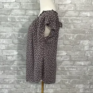 LC Lauren Conrad Gray Puff Sleeve Blouse with Ruffled Cap Sleeves thumbnail 2