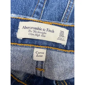 Abercrombie & Fitch The 90s Straight Women's Blue High Rise Denim Jeans Pants 35 thumbnail 3
