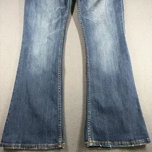 Aeropostale Hailey Flare Jeans Juniors 14 Blue Med Wash Mid Rise Stretch Denim thumbnail 2