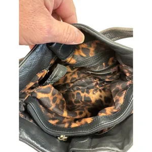 B. Makowsky Womens Black & Silver Leather Hobo Handbag Purse SKU 7813 thumbnail 10