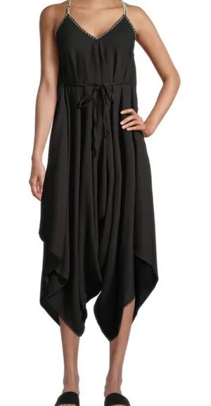 NEW World Market Goa Boho Vacation Pockets Harem Tie Lagenlook Jumpsuit S/M thumbnail 1