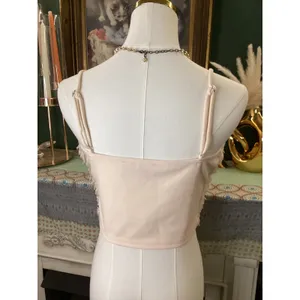 Willow + Root Cream Shaggy Faux Fur Cami Top T42774NBK Medium NEW thumbnail 2