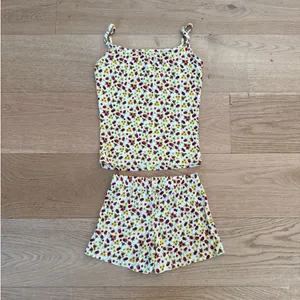 Sunny De PJ Cami Top & Shorts Set Summer Snooze Size XXS Yellow Red thumbnail 3