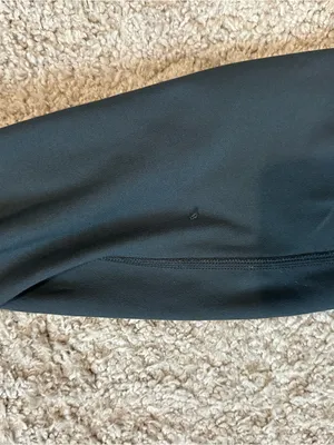 Nike Gray Capri Leggings with Neon Yellow Waistband thumbnail 3
