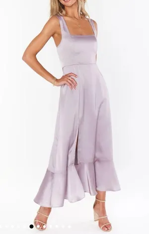 Show Me Your Mumu Claire Midi Dress in Dusty Purple thumbnail 4