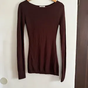 ENTIRE STUDIOS Brown Slinky Knit Long Sleeve Boat Neck Long Top Small thumbnail 2