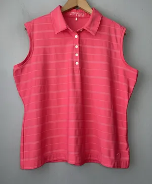 Nike Golf Sleeveless Polo Shirt Womens Size XL Pink Sporty Preppy Tennis Dri Fit thumbnail 1