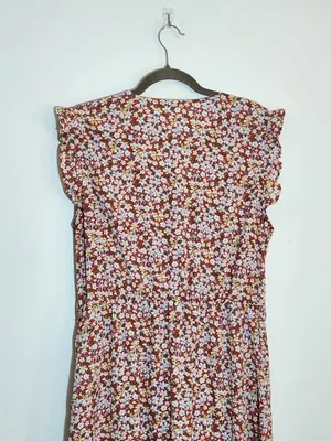 BTFBM Rose Pink Floral High Low Midi Dress Size XL Wedding Guest Dress thumbnail 6