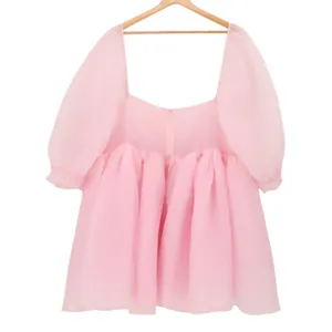 Selkie The Puff Dress Babydoll Mini Womens Size 16 Pink Princess Organza NWOT thumbnail 2