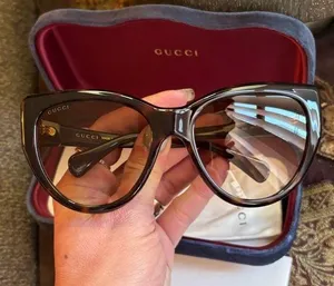 Authentic GUCCI 56 Cat eye Havana Acetate sunglasses thumbnail 1