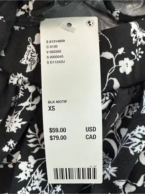 Urban Outfitters UO Rianna Floral Ruffle Mini Dress Black White XS NWT thumbnail 5