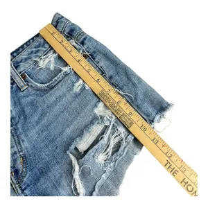 American Eagle Denim Shorts Women Size 8 Blue Distressed Button Fly Y2K Cutoff thumbnail 11