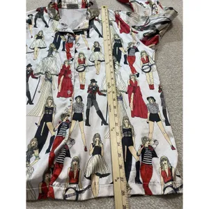 Taylor Swift Pajama Shirt Size M Multicolored AOP Red Taylor's Version Eras thumbnail 11