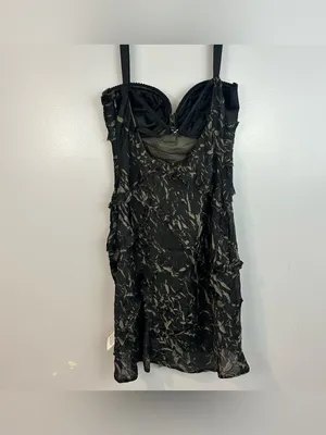 NWT Asos Satin Corset Textrued Asymmetric Grunge Floral Print Mini Dress Size 8 thumbnail 12