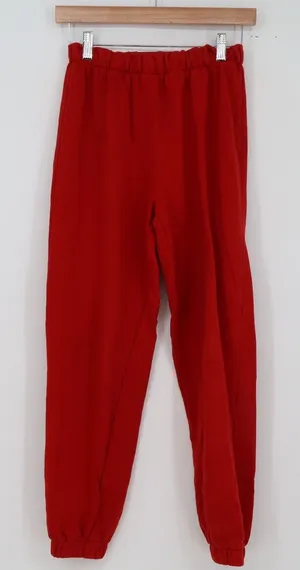 Colsie Sweatpants Womens S Red Fleece Lined Tapered Joggers Excellent thumbnail 1