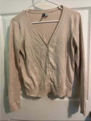 H&M Pale Pink V-Neck Button Cardigan thumbnail 1