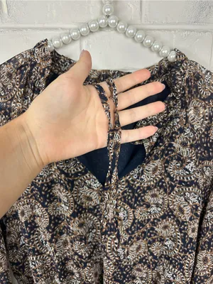 Veronica M Patterned Drop Waist Long Sleeve Dress Size XS thumbnail 7