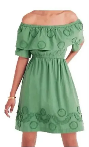 Madewell appliquéd off the shoulder dress textural floral design Sz 2 #784 thumbnail 1