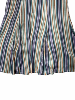 Maeve Anthropologie Freya Satin Multi Striped Midi Skirt Womens 4 thumbnail 7
