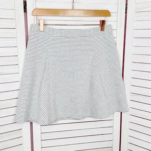 Michael Michael Kors Striped Knit Panel A-line‎ Skirt White Grey 4 thumbnail 8