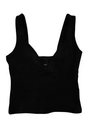 Reoria Black V-Neck Crop Tank thumbnail 1