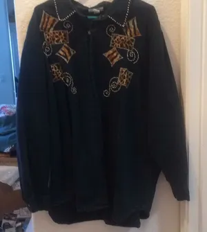 FINAL MARKDOWN Unique ladies button down blouse 26/28 Black thumbnail 1