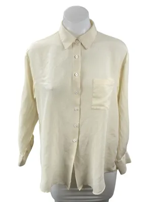 Zara Women's Yellow Chest Pocket Long Sleeve Button Down Blouse Shirt Top Size S thumbnail 1