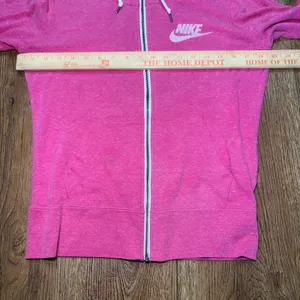 Nike Essential Full Zip Hooded Sweatshirt Jacket Pink organic Cotton Womens S thumbnail 6