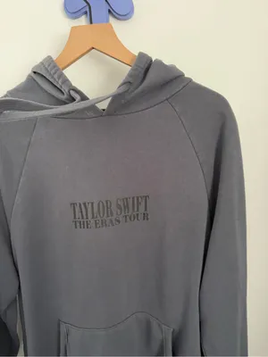 Taylor Swift Medium Eras Tour Hoodie Grey Pullover Lounge Minimal Comfy thumbnail 3