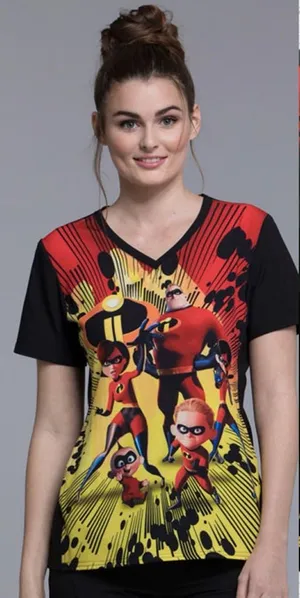 Disney The Incredibles Cherokee Scrubs Short Sleeve S thumbnail 1