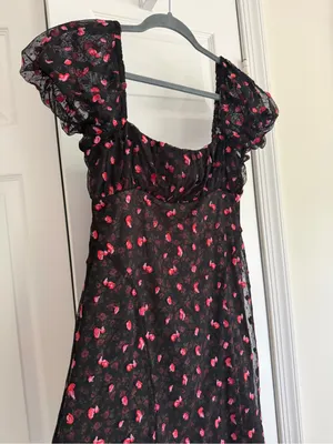 Free People Sugar and Spice Floral Mesh Mini Dress XS thumbnail 3