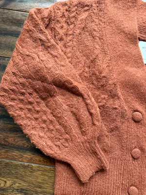 Abercrombie Rust Cable Wool Cardigan thumbnail 3
