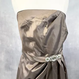 Davids Bridal Strapless Dress Womens Size 10 Brown Bridesmaid‎ Prom Dressy Gala thumbnail 4
