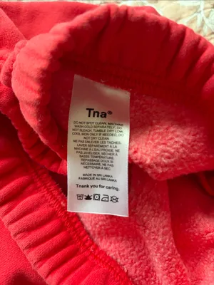 Aritzia TNA Cozy Fleece Red Sweatpant Joggers XS thumbnail 6