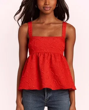 Amanda Uprichard Russo Top Ruby red size large babydoll tank top thumbnail 1