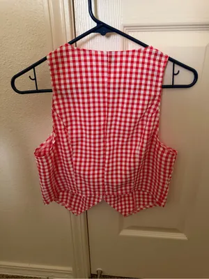 Red & White Gingham corset Vest thumbnail 2
