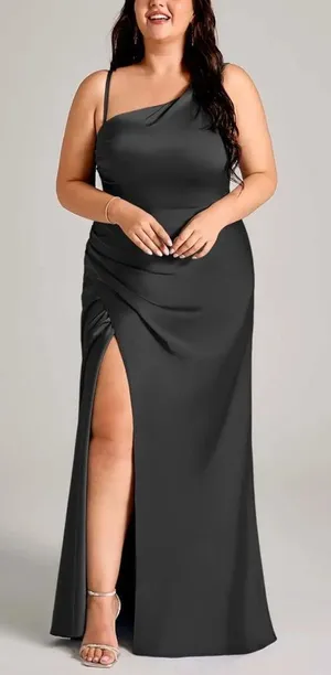 Azazie Madelyn Mermaid One Shoulder Convertible Dress Black Size 4 NWT thumbnail 1