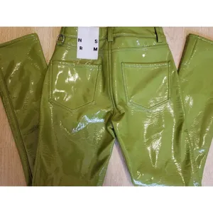 RTR SZ 30/10 green faux leather straight leg simon miller pants trouser patent thumbnail 6