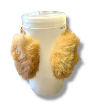 Vintage Rabbit‎ Fur Earmuffs Tan Adjustable Soft Cold Weather Winter Cozy thumbnail 1