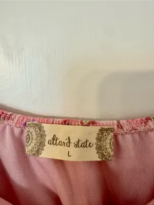 Altar’d State Pink Tiered Floral Mini Fit & Flare Dress Size Large thumbnail 5