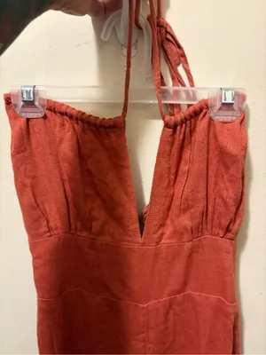 Free People halter wide leg romper Terra cotta size XS thumbnail 2