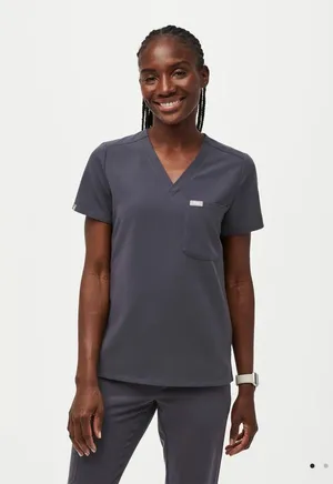 FIGS Women’s One-Pocket Scrub Top – Charcoal – Size XL thumbnail 1