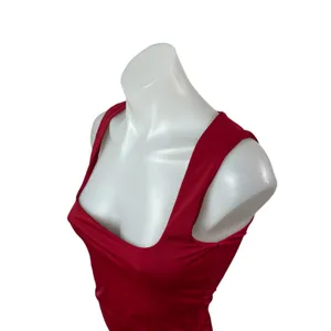 Princess Polly Women's Red Square Neck Sleeveless Slim Fit Crop Tank Top Size 6 thumbnail 3