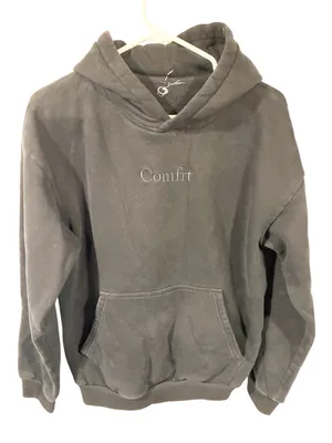 COMFRT Signature Hoodie in Black Oversized Pullover Hoodie Sweatshirt thumbnail 1