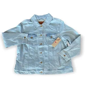 LEVI’S Women’s Denim Trucker Jacket Sun Baked Blue Size 3X NEW thumbnail 2