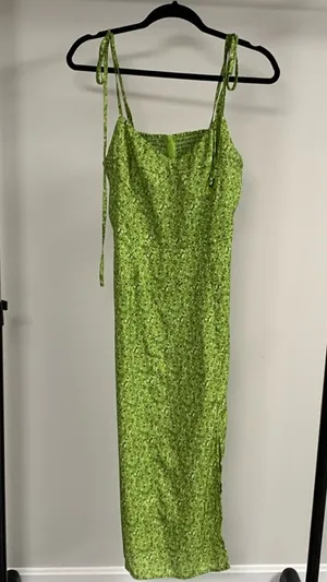 Cider Green Floral Retro Dress Size L thumbnail 1