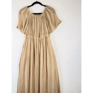 Sundress Womens Dress Beige Hi Low Off The Shoulder Striped Fit Flare Flowy XS/S thumbnail 9