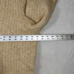 Zara Womens Beige Cable Knit Shawl Neck Sweater Size Small Relaxed Fit Soft Cozy thumbnail 4